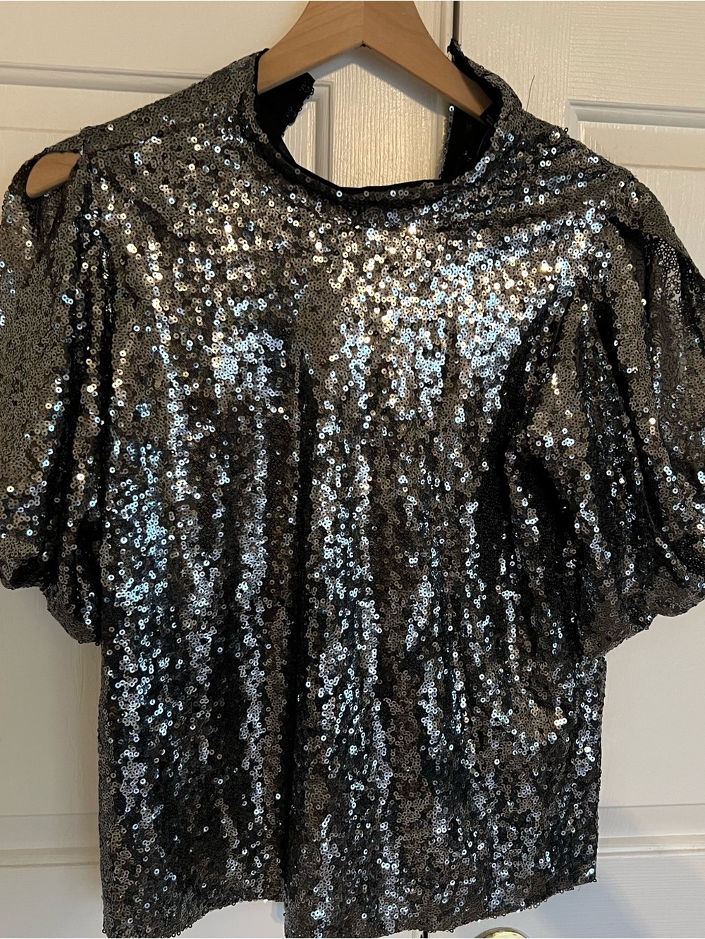 Ann Taylor Black Sequin blouse